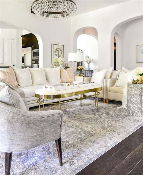 Beautiful White Gray Living Room Gold Accents Gold Accents Living