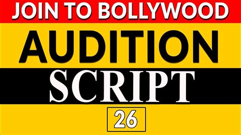 Online Audition For Acting Acting Audition Script In Hindi Upcoming