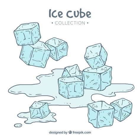 Hand Drawn Ice Cube Collection Vector Free Download