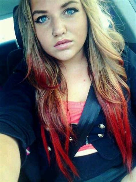 ♡red Dip Dye Hair Styles And Fab Colors Pinterest