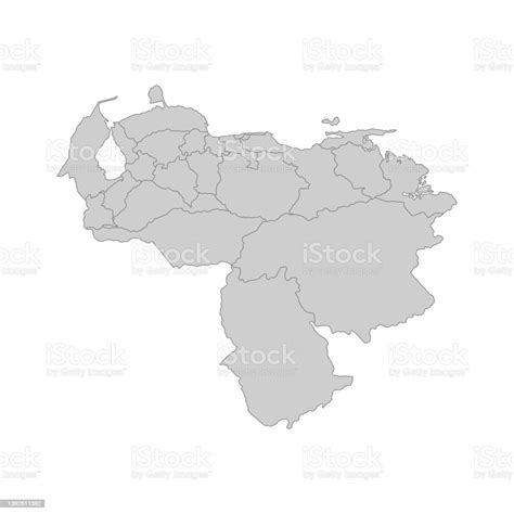 Outline Political Map Of The Venezuela High Detailed Vector
