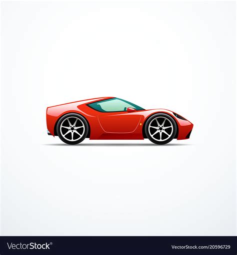 Red Cartoon Sport Car Side View Royalty Free Vector Image
