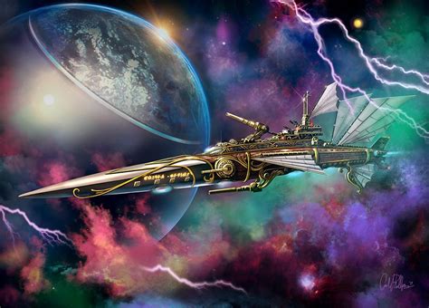 Sci Fi Fantasy Art Steam Punk Pirate Space Ship Air Ship Etsy Australia