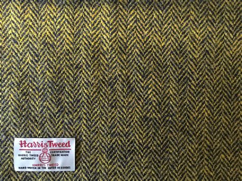 Genuine Harris Tweed Fabric With Label Herringbone Weave