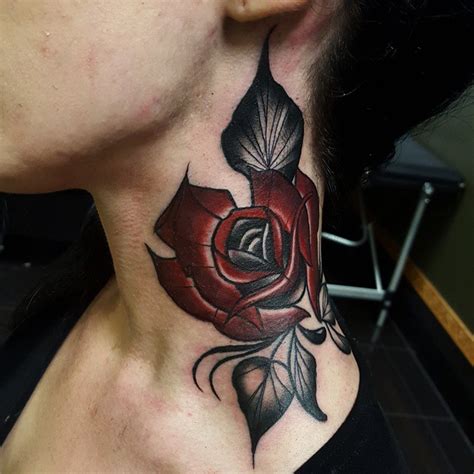 Cool Style Rose Neck Tattoo Best Tattoo Ideas Gallery