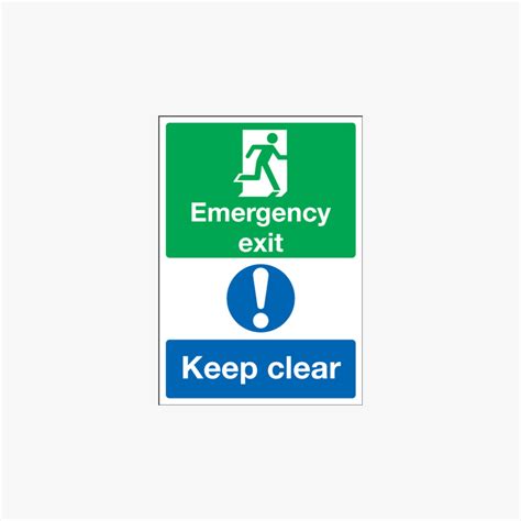 A4 Emergency Exit Keep Clear Plastic Signs Safety Sign Uk