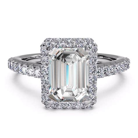 Rectangular Shape Sim Diamond Womens Wedding Ring White Gold Plated 925 Silver Cz Moissanite