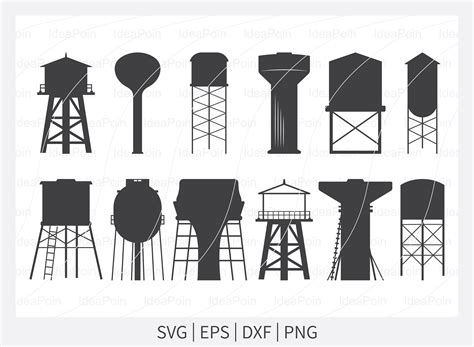 Water Tower Svg Water Tower Silhouette Water Tower Cut File Etsy