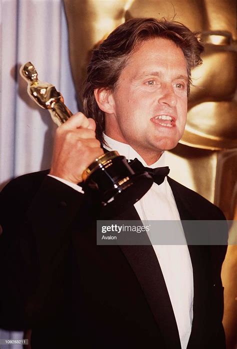 American Actor Michael Douglas At 1988 Oscars Ceremony News Photo