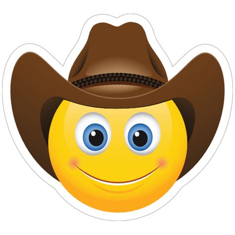 Cute Cowboy With Brown Hat Emoji Sticker