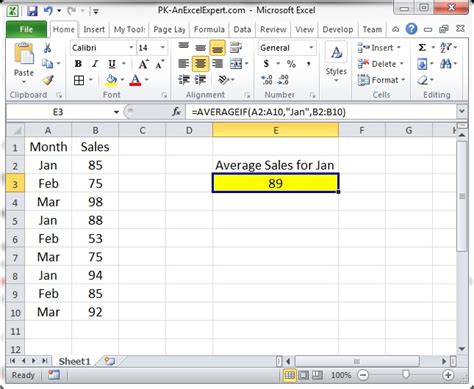 To do this task, use the average function. AVERAGEIF Formula - PK: An Excel Expert