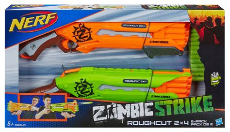 Nerf Zombie Strike Roughcut 2 X 4 2 Pack 24 Darts Ammo Green And Orange