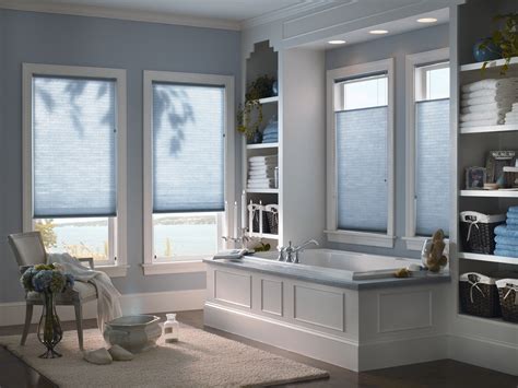 Accent A Neutral Bathroom With Blue Top Down Bottom Up Cellular Shades