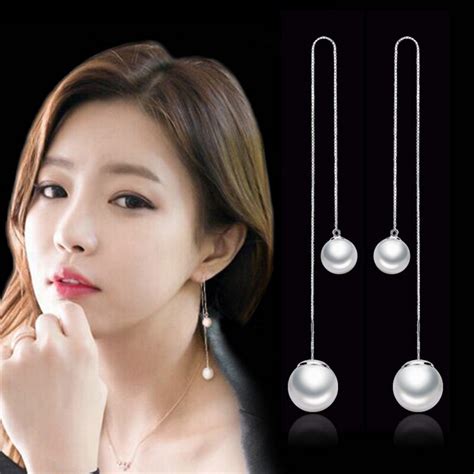 Buy Silver Plated Drop Earrings Tassels Long Section