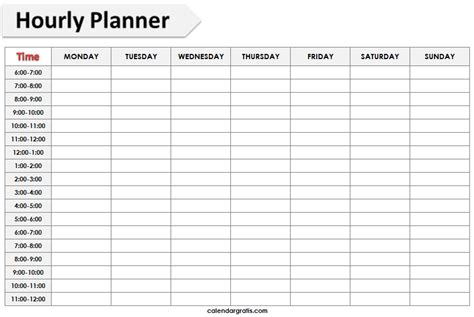 Printable Calendar Hourly March 2019 Weekly Calendar March 2019