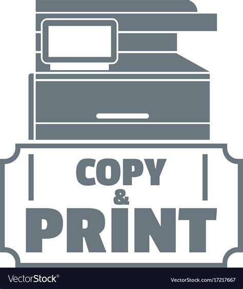 Copy And Print Logo Simple Style Royalty Free Vector Image
