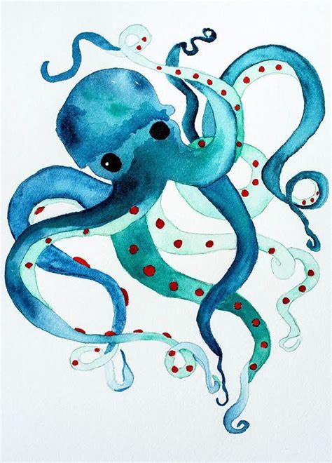Pin By April Batan On Watercolor In 2020 Octopus Art Print Octopus