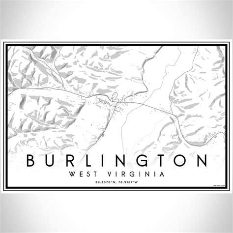 Burlington West Virginia Map Print In Classic — Jace Maps