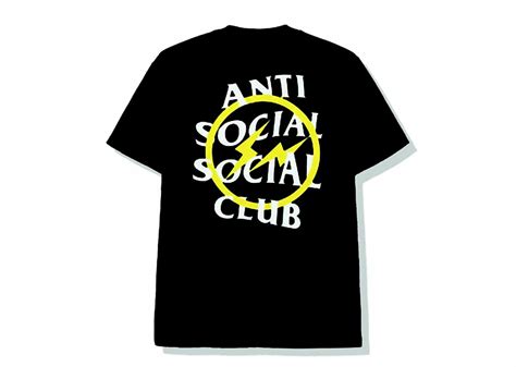 Buy Anti Social Social Club X Fragment Yellow Bolt Tee Black Online In