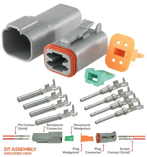 Deutsch 4 Pin Connector Kit With Housing Pins And Seals Crimp Style