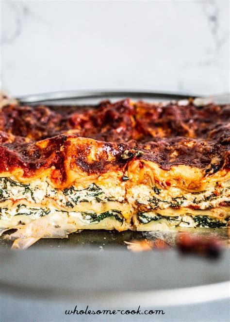 Spinach And Ricotta Lasagne With Tomato Sauce Wholesome Cook