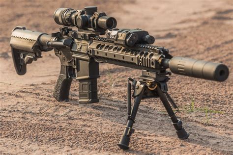 Ar With Bipod Enhancing Precision And Control During Long Range