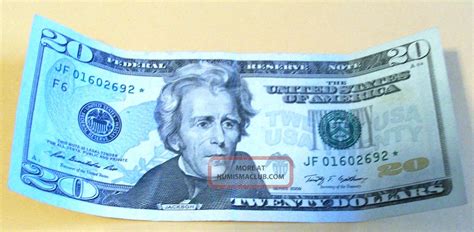 20 Dollar Bill 2009 Series Jf Atlanta Jf 01602692 Fed Res Star Note