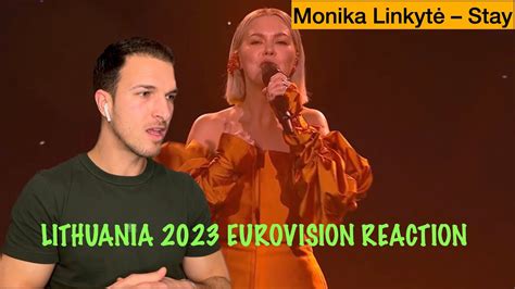 Monika Linkytė Stay Reaction To Lithuania Eurovision 2023 Youtube