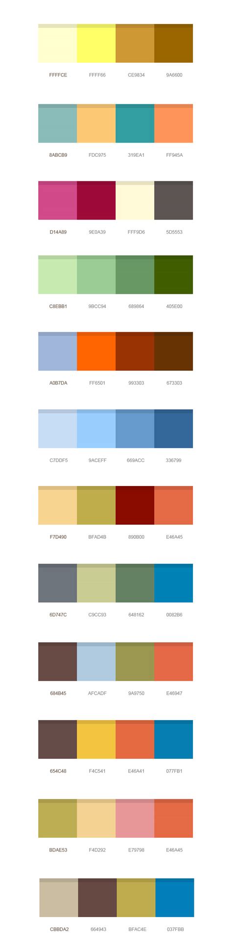 12 Set Of Color Combinations Psd Free Ucoz Scripts Templates Free
