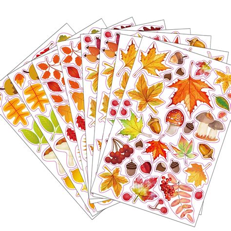 Thanksgiving Window Clings Autumn Leaves Stickers Fall Window Decals