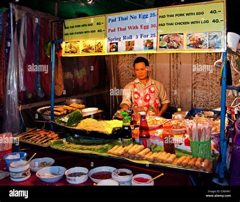 Khao San Road Bangkok Thailand Thai Nacht Markt Essen Bar Pub