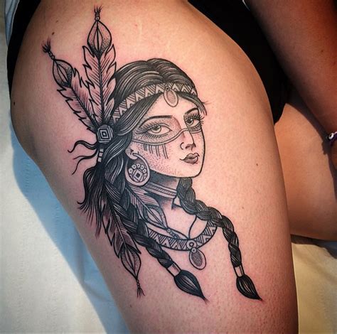 Native American Girl Tattoo Best Tattoo Design Ideas
