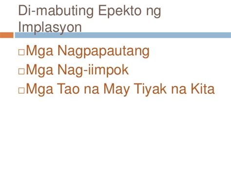 Epekto At Solusyon Ng Implasyon Pagobo