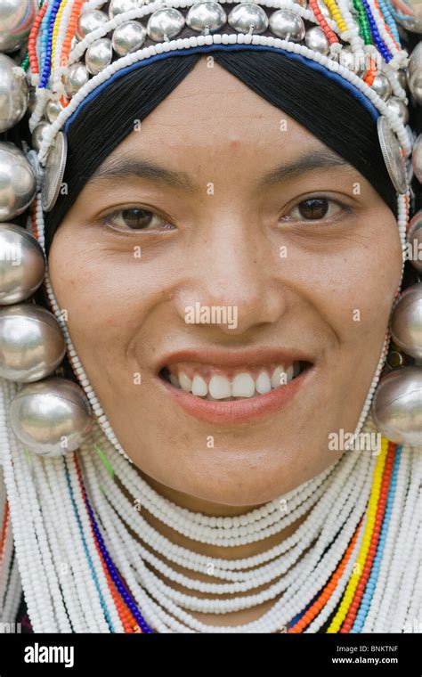 Portrait Of A Burmese Akha Woman Stock Photo Alamy