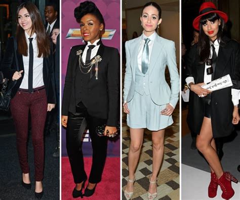 Female Celebrities Wearing Ties Pictures Popsugar Fashion