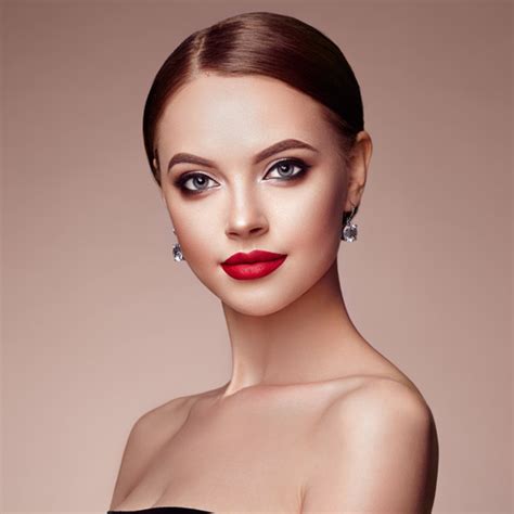 Stock Photo Beautiful Woman Face With Perfect Makeup 02