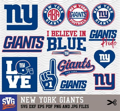 New York Giants Svg Logos Monogram Silhouette Cricut Cameo Screen