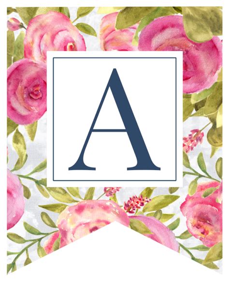 Floral Free Printable Alphabet Letters Banner Paper Free Printable