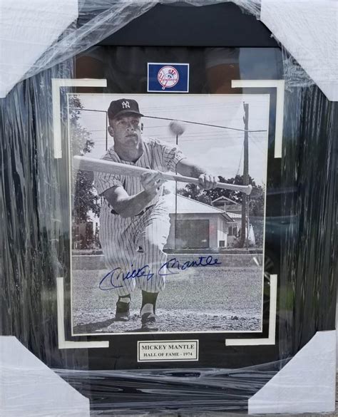 Sold Price Mickey Mantle Signed Photo Hall Of Fame 1974 Framed