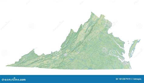 High Resolution Topographic Map Of Virginia Stock Illustration