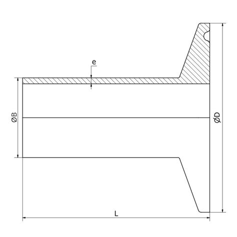 Ferrule Clamp Longue ISO 50mm En Inox 316L 1 4404 DESP SOFRA INOX