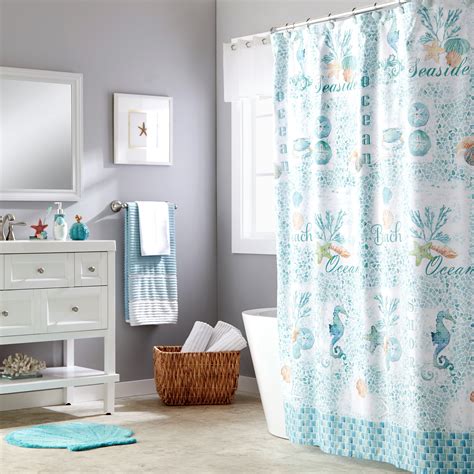 Skl Home South Seas Fabric Shower Curtain Teal 70 X 72