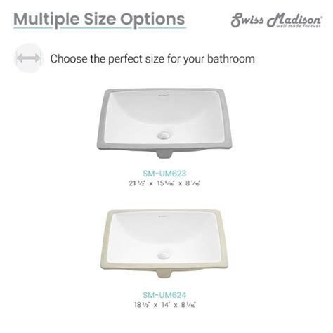 Swiss Madison Plaisir® Gloss White Ceramic Rectangular Undermount Bathroom Sink With Overflow