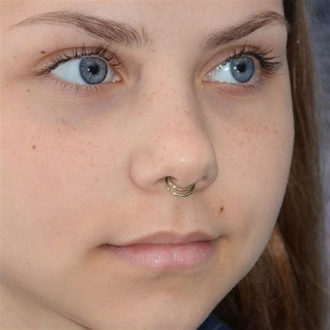 Septum Ring Brass Nose Ring Cartilage Hoop Helix Ring Etsy Septum