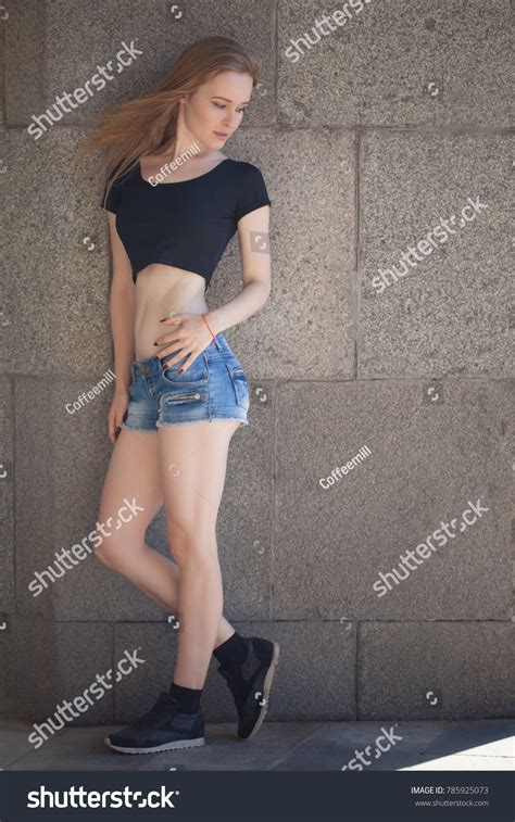 Young Girl Shorts Black Topic City Stock Photo 785925073 Shutterstock