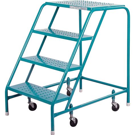4 Step Rolling Ladder Without Handrails Hollistons Inc