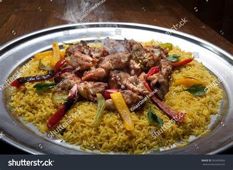Vegan middle eastern recipes, vegan arabic food recipes, . Arabic Food Kabsa Consists Rice Chicken Stock Photo ...
