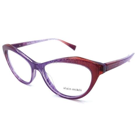 alain mikli rx eyeglasses frames a03061 f004 54x16 violet orange dot italy rx eyeglasses