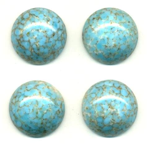 18mm Turquoise Matrix Glass Cabochon 0715 34