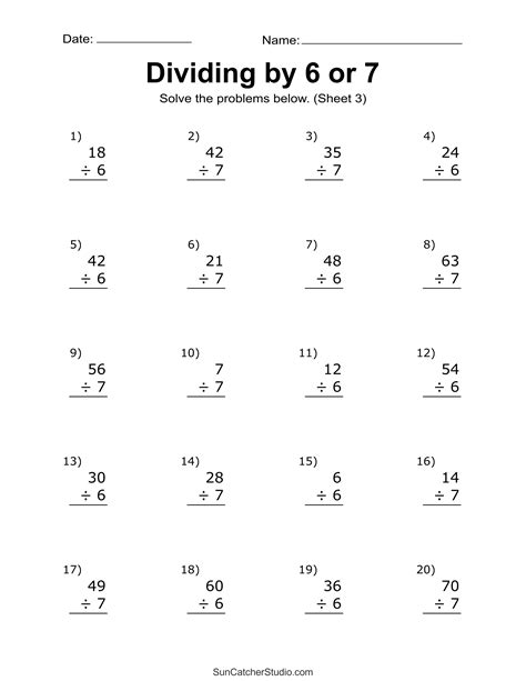 12 Long Division With Remainders Dividing 2 Digit Math Worksheets